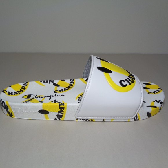 Champion Size 11 M IPO SMILE White Yellow Slide Sandals New Men\'s Shoes main image 12